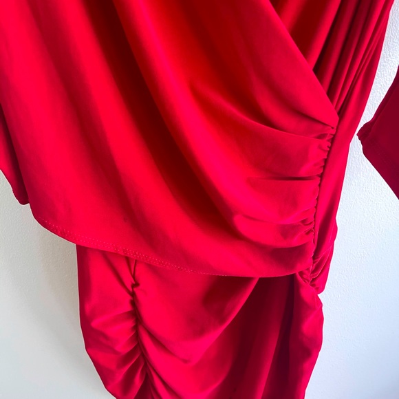 Stretch Sexy Plunge-neckline Red Dress - Picture 6 of 9